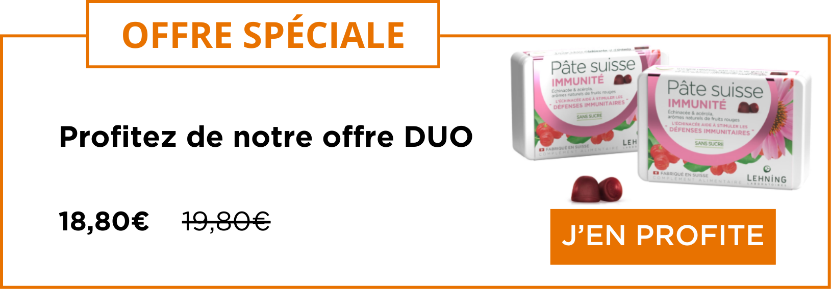 Promo DUO Pâte suisse Immunité Laboratoires Lehning
