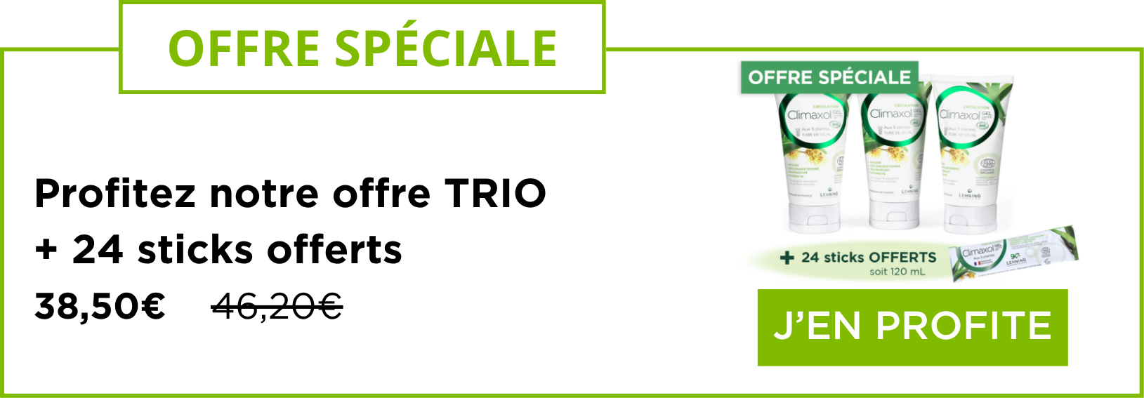 Promo TRIO ClimaxolGEL 24 sticks offerts