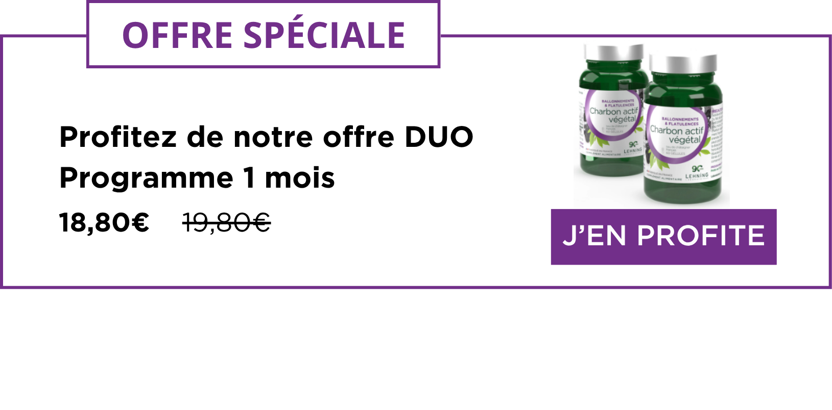 Promo charbon végétal actif - Laboratoires Lehning