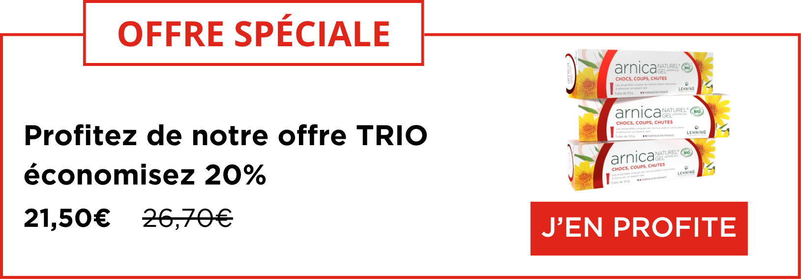 Promo 3 gels à l'arnica laboratoires lehning