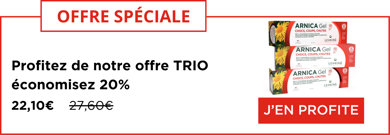 Promo Gels arnica Laboratoires Lehning
